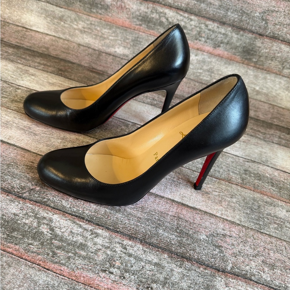 Christian Louboutin Black Leather Heels - Picture 4 of 14